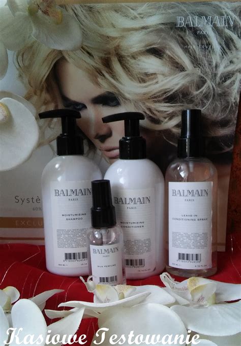 Schemat przedstawiający proces pielęgnacji włosów kosmetykami Balmain Hair