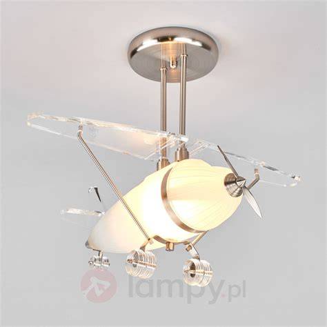 Lampa sufitowa w kształcie samolotu lub piłki nożnej dla chłopca
