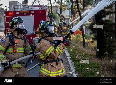 Photo of OSP firefighters during a training exercise