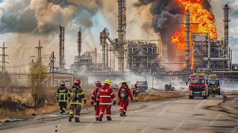 Thematic photo of industrial fire emergency services on site