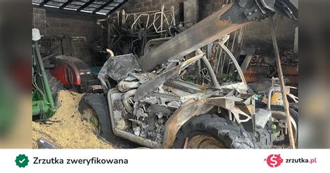 Zdjęcie zniszczonych maszyn i sprzętu po pożarze w firmie Kraz Transport Wykopy w Gdyni