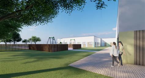 Wizualizacja lub zdjęcie placu budowy żłobka na osiedlu Jar