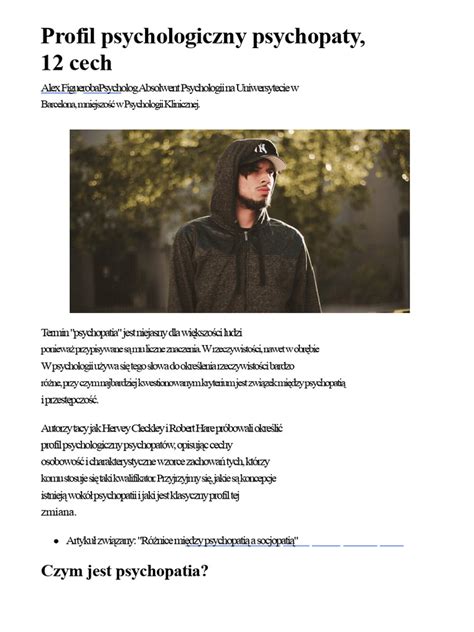 Sądowa grafika przedstawiająca profil psychologiczny psychopaty