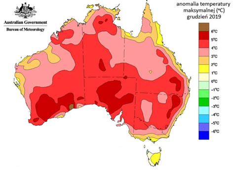 Opady (procentowo) w Australii, grudzień 2019, w stosunku do lat 1961-1990