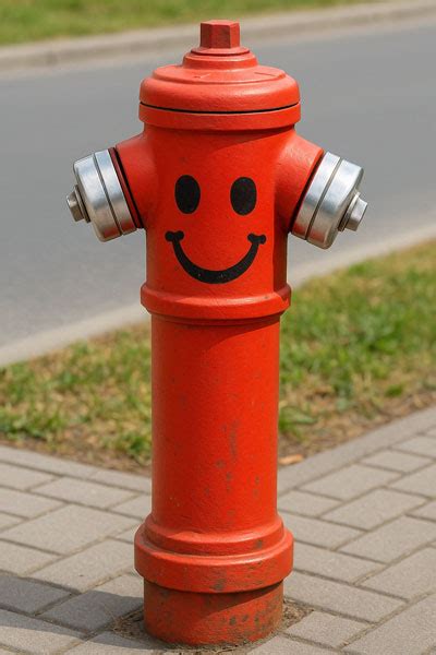 Hydrant przeciwpożarowy z oznaczeniami