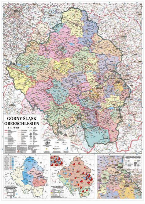 Mapa podziału Górnego Śląska po plebiscycie