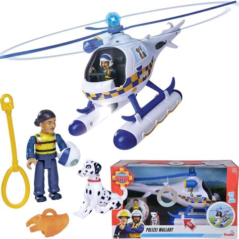 Policyjny helikopter z figurką Rose i psem Radar z bajki Strażak Sam