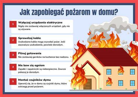 Grafika przedstawiająca zagrożenia pożarowe związane z kominami