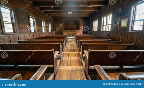 Historic wooden church interior with preserved artifacts