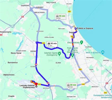 Mapa dojazdu do Domu Weselnego Balin z zaznaczonym węzłem A4 i trasami z okolicznych miast