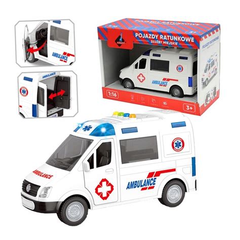 Ambulans Marshalla z otwartymi drzwiami i figurką