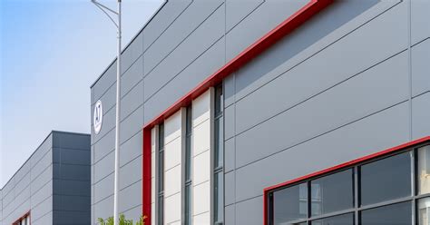 Thematic photo of a modern fire station with sandwich panel facade