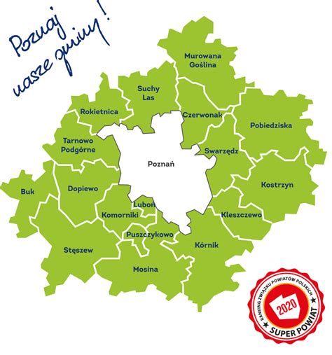mapa miasta Poznania i powiatu poznańskiego