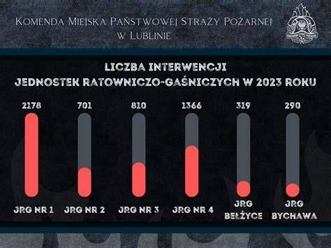 Infografika: Statystyki zdarzeń przeciwpożarowych w powiecie limanowskim w 2023 roku