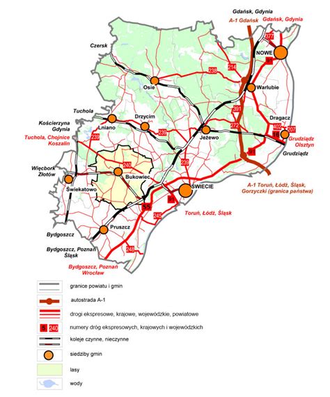 Mapa powiatu żywieckiego z zaznaczonymi punktami interwencji straży pożarnej