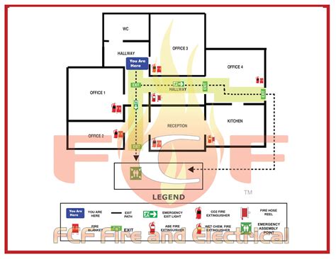 A detailed diagram of fire station equipment layout