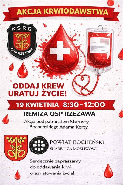 Tematyczne zdjęcie akcji krwiodawstwa w remizie OSP z uczestnikami i organizatorami