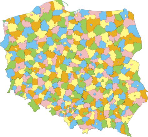 Mapa Gminy Ozorków z zaznaczonymi sąsiadującymi gminami
