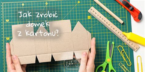 Grafika przedstawiająca schemat wycinania i składania kartonu na domek dla dziecka