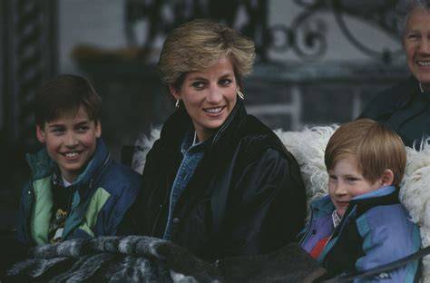 Księżna Diana z synami, Williamem i Harrym