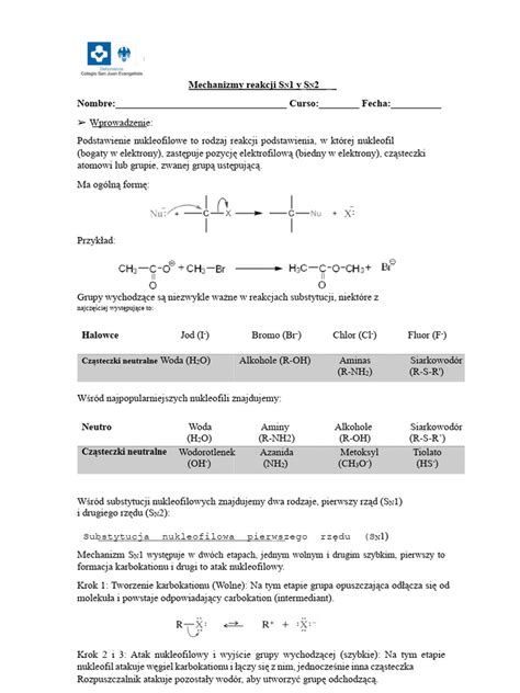 Stan pośredni (kompleks aktywny) reakcji SN2