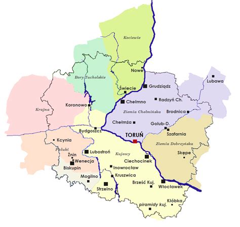 mapa powiatu toruńskiego z zaznaczonymi miejscami pożarów