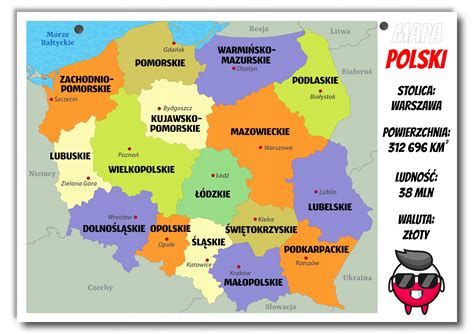 Mapa Polski z zaznaczonymi obszarami odpowiedzialności za systemy alarmowania
