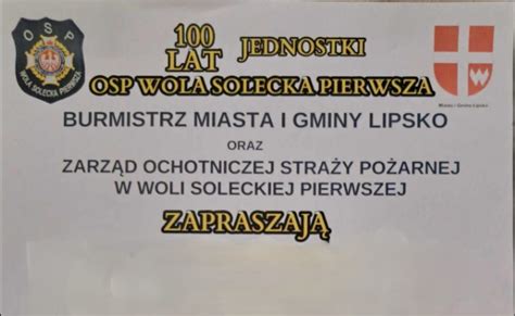 Burmistrz Miasta i Gminy Lipsko przemawia podczas uroczystości 100-lecia OSP Wola Solecka Pierwsza