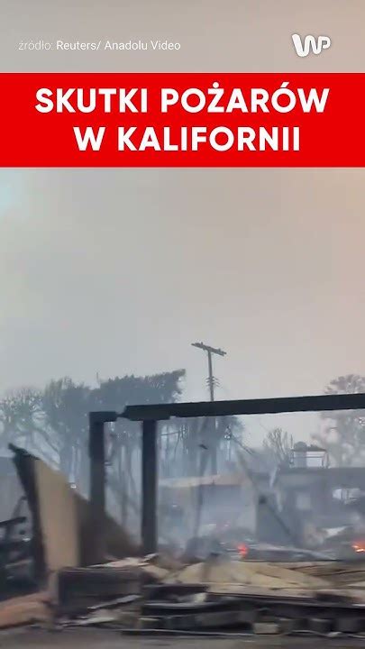 Infografika przedstawiająca zasięg i skutki pożarów w Kalifornii