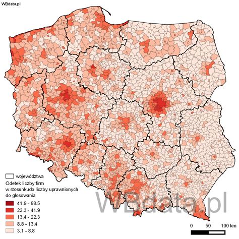 Mapa lokalizacji przedsiębiorstw w regionie Jastrowia i okolic