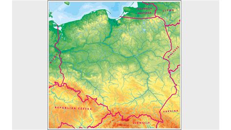 Mapa historycznego terytorium cysterskiego z zaznaczonymi granicami naturalnymi (jeziora i rzeki)