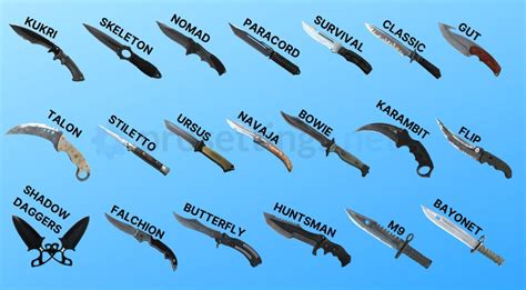 Thematic photo of different knife models in CS2