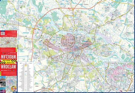 Mapa Wrocławia z zaznaczonym Dworcem Głównym i okolicami