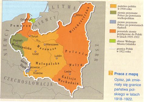 mapa rozmieszczenia garnizonów wojskowych w II Rzeczypospolitej z podziałem na rodzaje jednostek