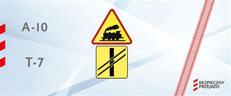 Znak przejazd kolejowy, pociąg w ruchu, pojazd uprzywilejowany