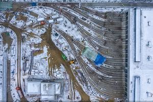 Zdjęcie miejsca wybuchu gazu na budowie zajezdni tramwajowej Annopol 4