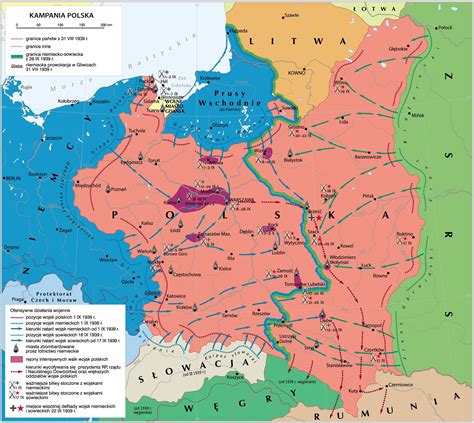 Mapa historyczna przedstawiająca rejon walk z września 1939 roku w okolicach Święcic