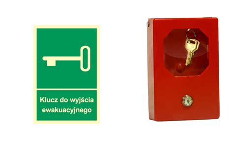 zdjęcie szafki na klucz ewakuacyjny z opisem 