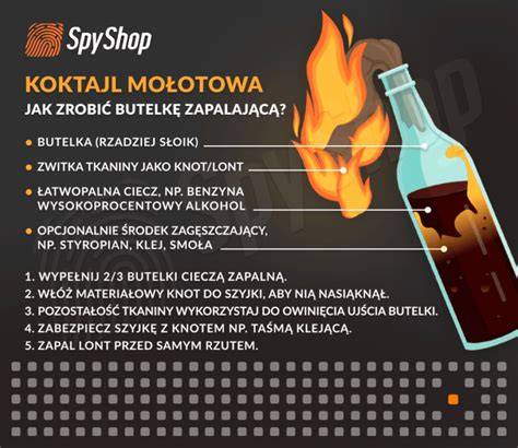 Zapalona butelka z benzyną 