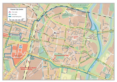 Mapa Starego Rynku w Poznaniu z zaznaczonymi obszarami restauracji
