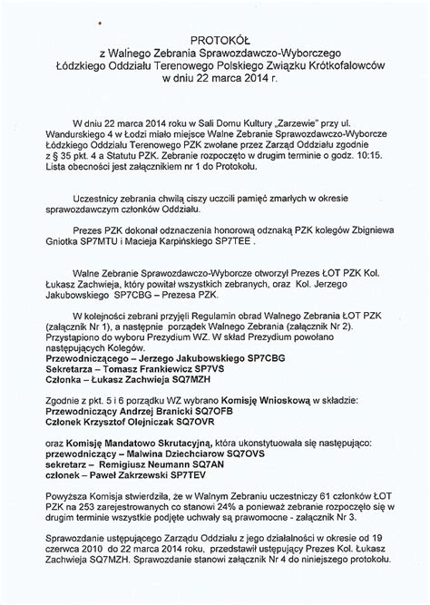 Zdjęcie przedstawiające protokół z walnego zebrania OSP