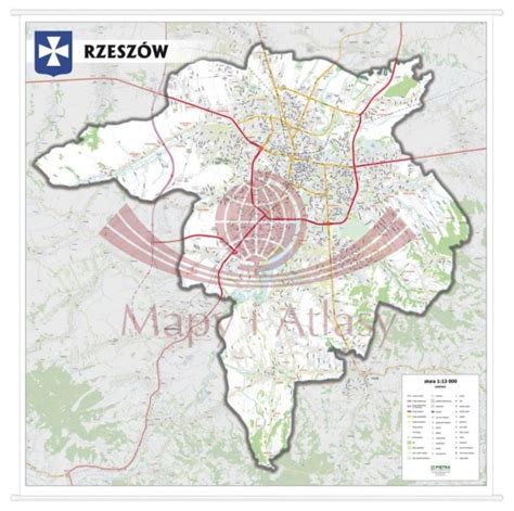 historyczna mapa Rzeszowa z zaznaczonym obszarem zniszczeń po pożarze 1842 roku