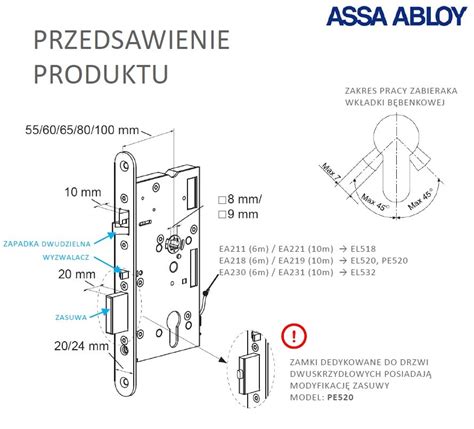 Zamek elektromotoryczny Abloy Certa Public - przykład