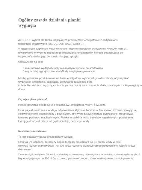 Schemat działania piany gaśniczej: izolacja, chłodzenie, tłumienie ognia