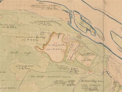 Mapa historyczna terenu nad rzeką Mereczanką z zaznaczonym kompleksem dworku i parku