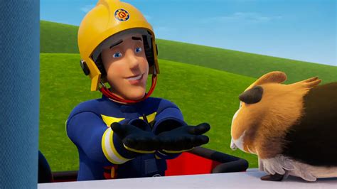 Thematic photo of Fireman Sam rescuing a guinea pig