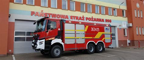 Schemat zabudowy specjalistycznej na podwoziu Steyr dla straży pożarnej