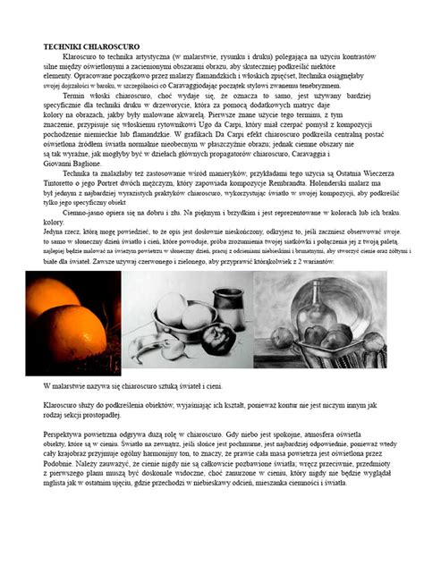 Analiza techniki chiaroscuro w dziełach mistrzów