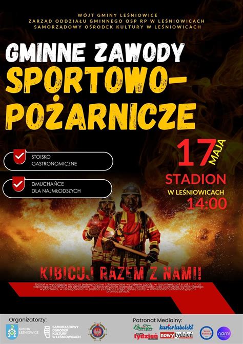 Infografika przedstawiająca konkurencje zawodów sportowo-pożarniczych