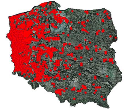 Mapa występowania Chomika Europejskiego w Polsce i jego siedliska
